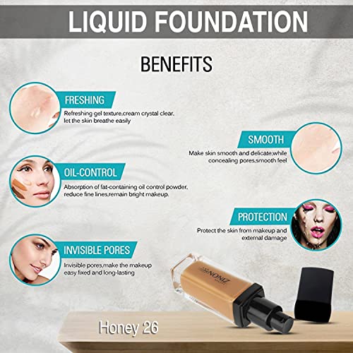 NONIZ Waterproof Liquid Foundation (Honey-26)